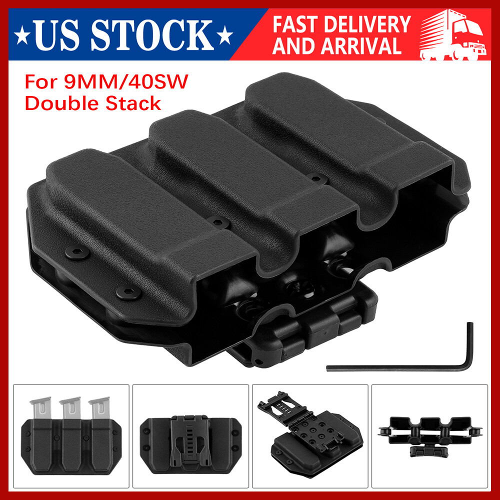 Magazine Carrier 9MM/40SW Triple Mag Pouch Mag Holster for Double Stack Mags A+