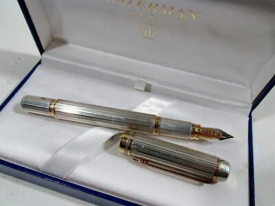 80s Waterman Paris Le Man 100 Sterling Silver Fountain Pen 18k Nib