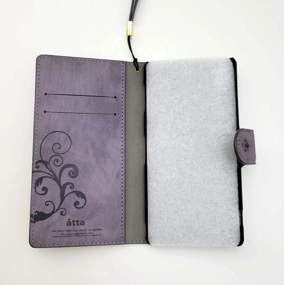 Чехол-бумажник Sony Xperia Z3 для сотового телефона складная подставка фиолетовые лавандовые завитки - Изображение 2 из 4