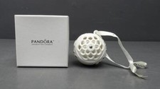 Pandora Unforgettable Moments Porcelain White Ball Ornament 2011 New In Box