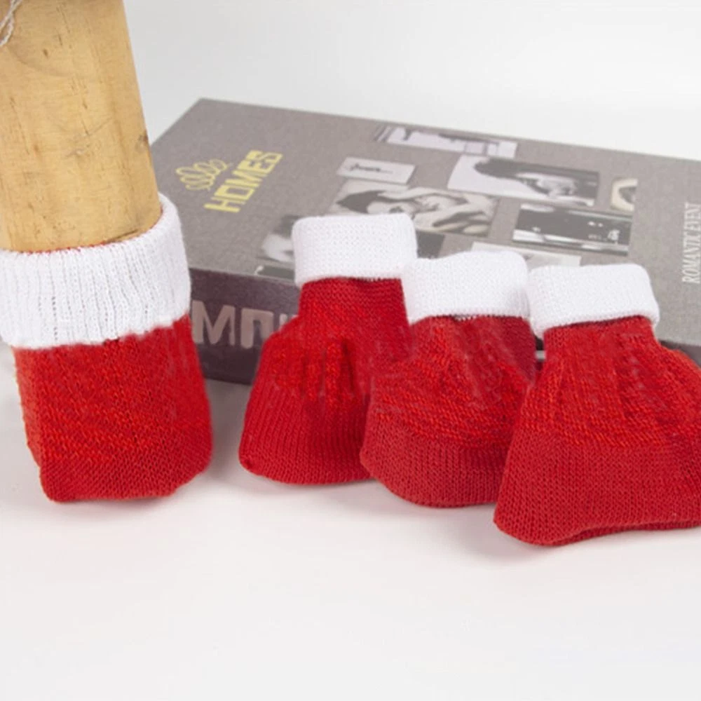 Elastic Knitted Christmas Chair Leg Furniture Booties Covers Chair