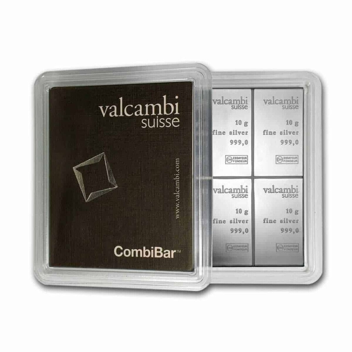 100 gram Silver Bar - Valcambi 10X10 Gram Silver CombiBar with