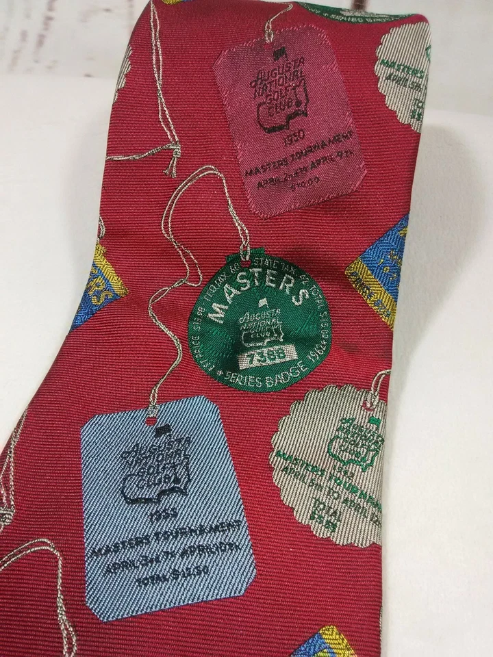 Taco de golfe vintage Masters Augusta National masculino gravata torneio emblemas seda EUA - Imagem 4 de 4