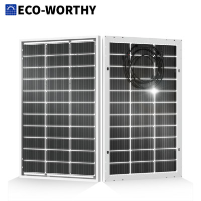 ECO-WORTHY Bifacial 100W Watt 12V Solar Panel Monocrystalline 12BB For Home RV