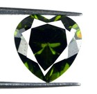 Pierre précieuse naturelle certifiée tourmaline verte CB23 en forme de cœur C...