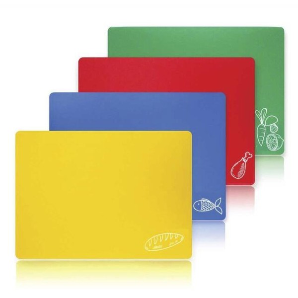 Quest FLEX2019 Colorful Flexible Chopping Mats Pack of 4 for sale