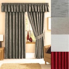 Image of STAMFORD LUXURY CHENILLE FULLY LINED PENCIL PLEAT CURTAINS ~ Many Colours/Sizes