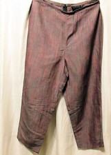 Vintage Limited Linen/Rayon Crop Pants size 12 Flat Front Back Zip Made in Italy