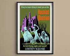 Haunted Mansion Disney World Liberty Square Vintage Attraction Poster Print
