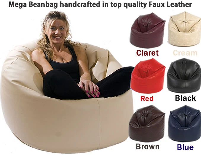 BROWN MEGA SIZE FILLED BEANBAG BEAN BAG GAMER CHAIR
