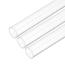 3Pcs 14mm (0.55") ID x 16mm(0.63") OD x 254mm(10") L Clear Rigid Acrylic Pipe