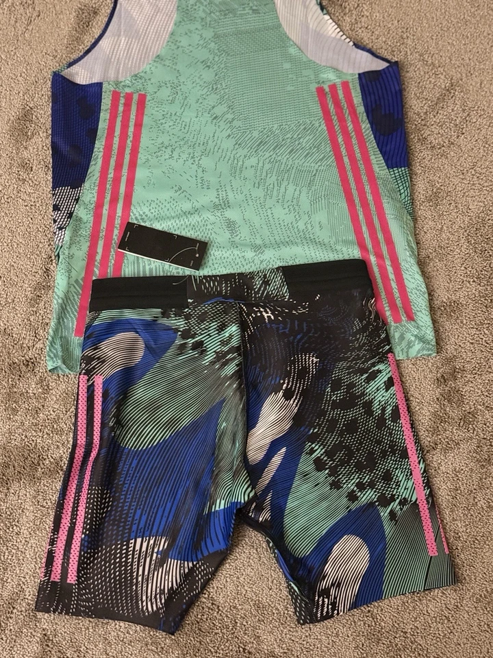 Adidas Adizero Running Kit Singlet y Media Mallas Hombre’s Talla Mediana Foto 4 de 4
