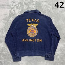 80s FFA Farmers Corduroy Jacket Size 42 Texas Arlington Chain Stitch Pin FE BCA