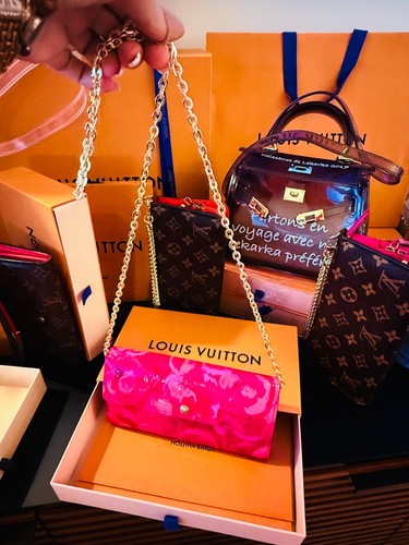 Louis Vuitton Rose Indian Vernis Leather BAG Ikat Flower Pink Sarah Wallet LTD