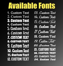 Custom Vinyl Name Sticker Decal – 12 Sizes, 23 Colours, Personalised Text