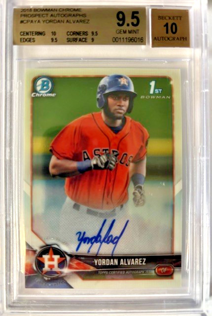 YORDAN ALVAREZ 2018 Bowman Chrome 1st Bowman Auto BGS 9.5/10 Auto #CPA-YA