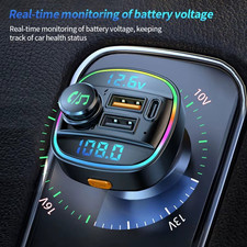 Bluetooth 5.0 FM Transmitter Car Charger 22.5W USB Fast Charging MP3 Player