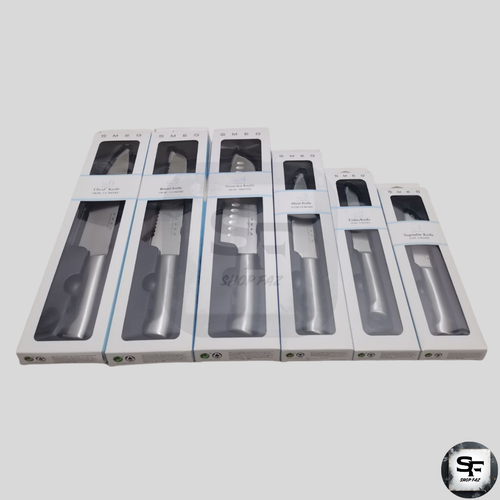SMEG 6-teiliges Edelstahl Koch Küchenbesteck Set Santoku Brot Fleisch - Bild 15 von 19