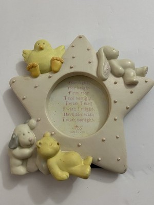 3D Picture Frame Bird Bunny Dog Teddy Bear 2.5'' opening Russ Berrie Star Shaped