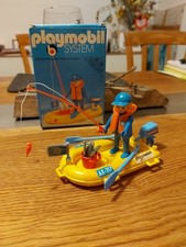Rzadkość: Playmobil Wędkarz z pontonem 3574 Oryginalne opakowanie Doskonały stan lata 70.