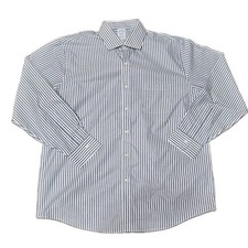 Brooks Brothers Regular Fit Non-Iron Dress Shirt Blue White Stripe 16.5 34