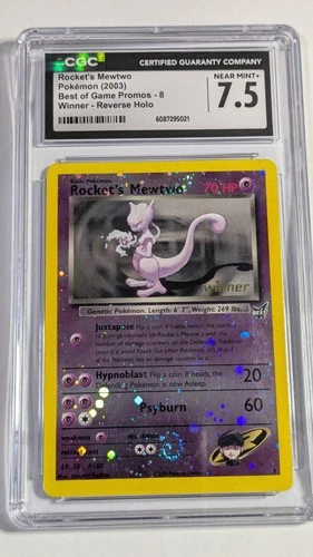 Pokemon 2003 Rocket's Mewtwo Winner Best of Game Promo 8 Reverse Holo CGC 7.5