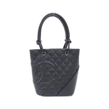 Chanel Cambon Line Calf Handbag Women Black One Size