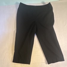 Chico's Women Black Capri Pants Flat Front Casual Cropped 1214
