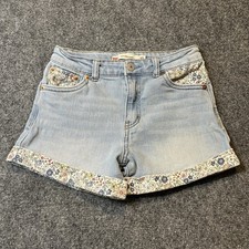 Levis Shorts Girls 10 Blue Mini Mom Short Floral cuffed Denim Shorts Jeans
