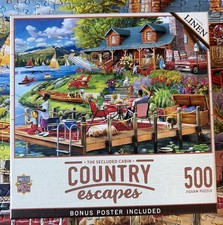 Masterpieces Country Escapes The Secluded Cabin 500 Piece Jigsaw Puzzle Complete