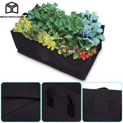5 Pack Black Rectangular Fabric Plant Grow Bags 60*30*20cm/23.62*11.81*7.87in