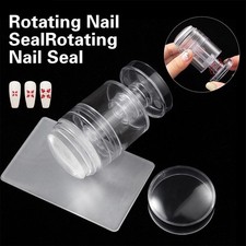 Rotatable Transparent Nails Art Stamps Variable Pattern Size With Scraper