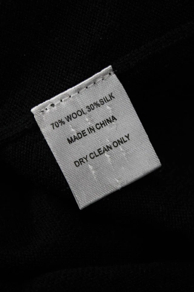 Suéter Pullover Mayle Mujer Negro Lana Seda Manga Larga Cuello Redondo Talla S Foto 4 de 4