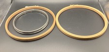 3 Vintage Metal And Wood Embroidery Hoops Round Made In USA