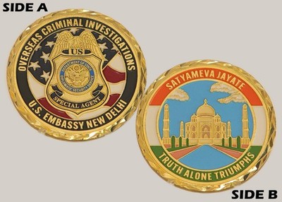 US Embassy New Delhi Diplomatic Security Challenge Coin  M#4