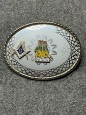Vintage Free Mason Belt Buckle Patrol Shriners