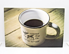 Coffee Mug on Wood Table Rustic Kitchen Scene...