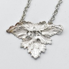 Vintage Solid Silver GIN Decanter Wine Label 1987 Georgian Style Grape Leaf