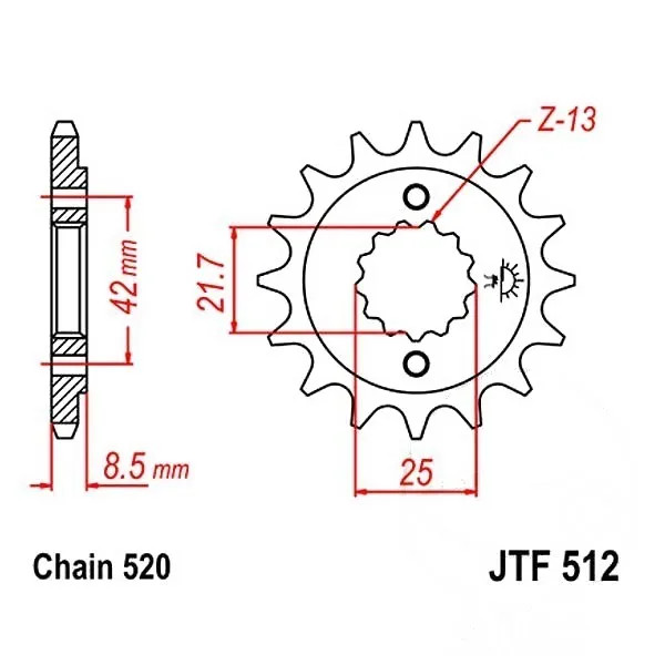 Ritzel Antriebsritzel 16-ZäHne 520-Teilung FüR Kawasaki KLE 500 B Bj. 2005-2007-image