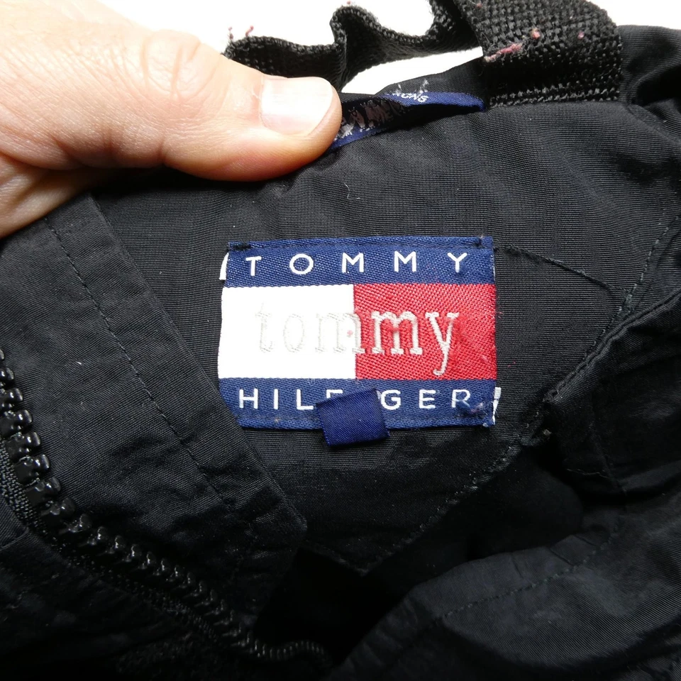 Chaqueta Tommy Hilfiger De Colección Para Hombre Mediana Con Capucha Anorak Pullover Bandera Logo Años 90 Foto 3 de 4