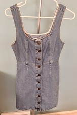 Urban Outfitters Denim Button Front Dress Womens Size 0 Blue 100% Cotton