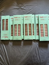 10 X Medium French Tip Press on Nails, 150Pcs Each Box Square Fake Nails