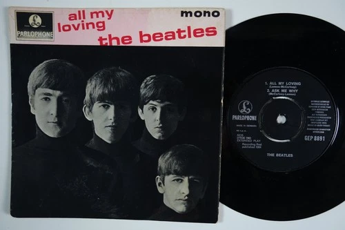 BEATLES All My Loving +3 DENMARK EP first press BLACK BACKGROUND logo GEP 8891