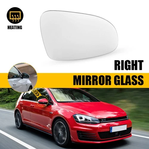 Front Right Heated Mirror Glass Set Passenger Side for Golf Volkswagen 2010-2014