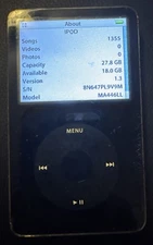 iPod 5g Gen (30 GB) A1136 Fast Ship Black Good Used 1355 Songs ISSUE