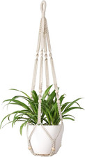Mkono Macrame Plant Hanger Indoor Hanging Planter Basket with Wood Beads Decorat