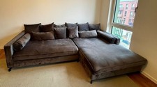 corner sofa/ecksofa, gray, grey/grau color/farbe, 4/5 seater, with cushions