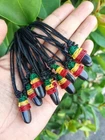 10 Handmade Rasta Reggae Black Stone Cotton Necklaces Wholesale