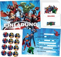 12 StüCk Hero Einladungskarten Kindergeburtstag MäDchen Junge, Thematische P