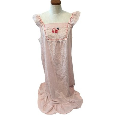Vintage 60s 70s Kittens by Katz Long Candy Stripe Nightgown 